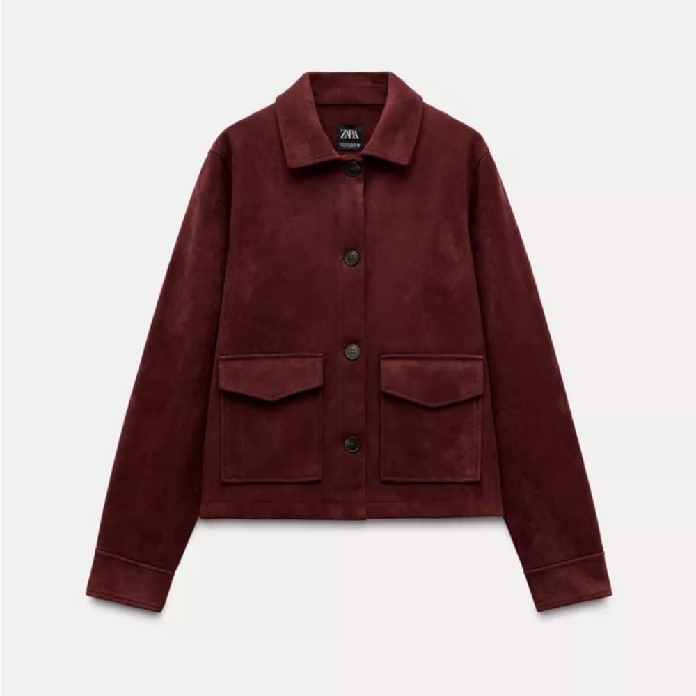 Zara Brown Utility Jacket with Structured Fit